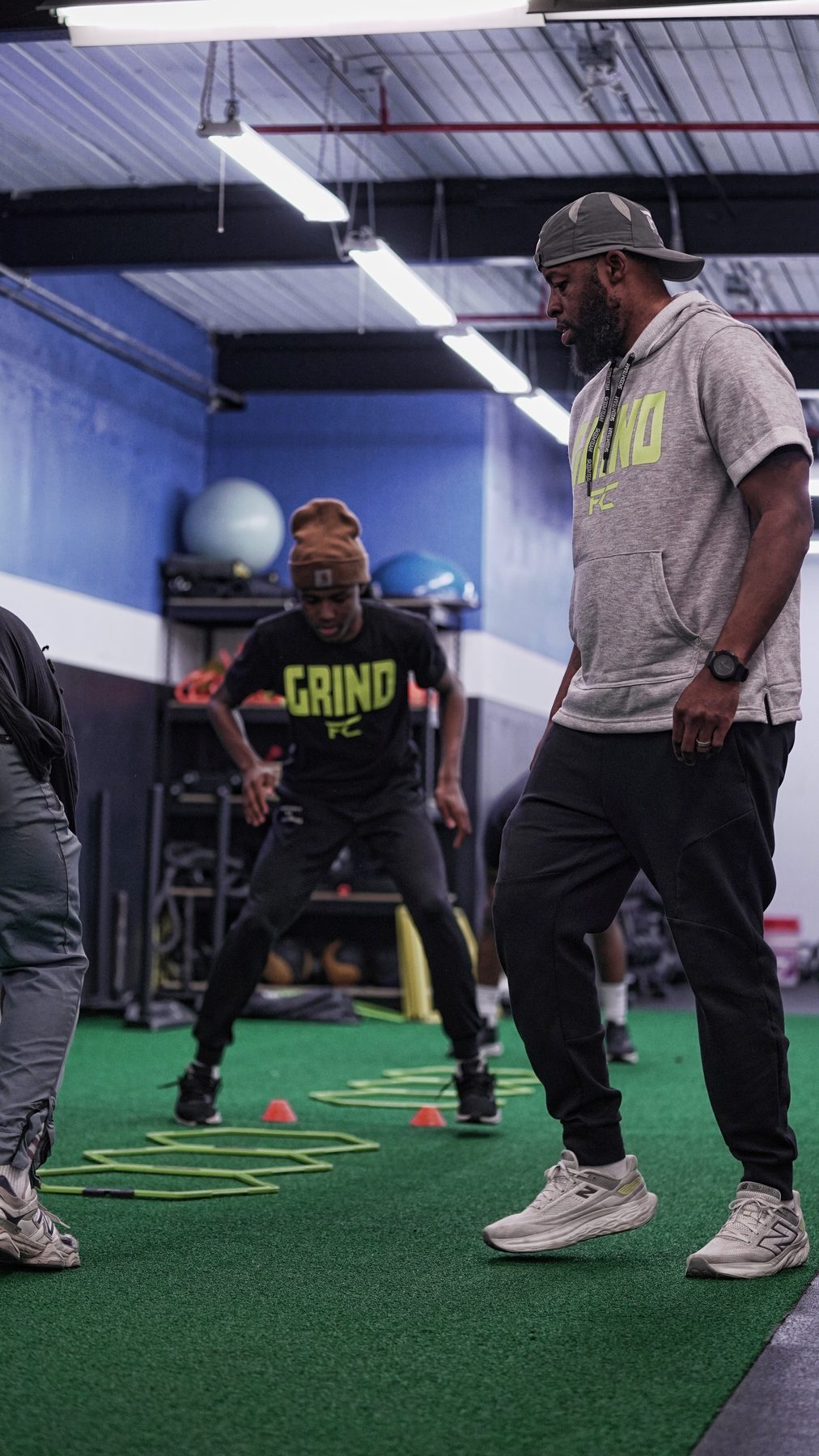 Coach demonstrating footwork drill